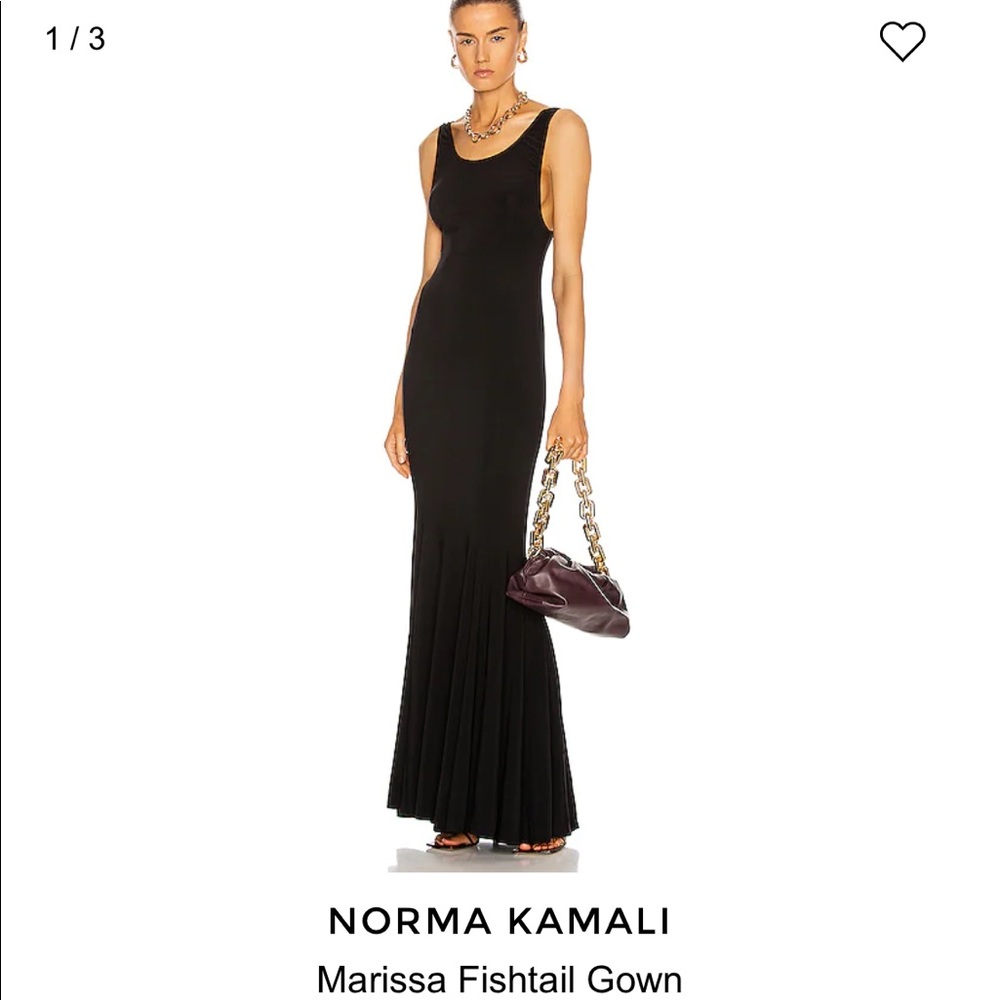 Norma Kamali Black Marissa Fishtail Maxi Gown